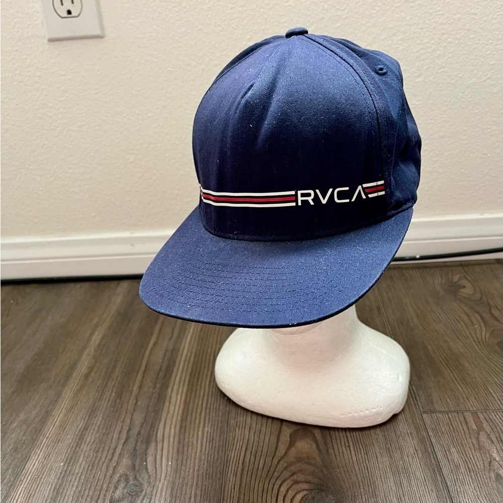 RVCA Dark Blue Cap with Stripe Detail